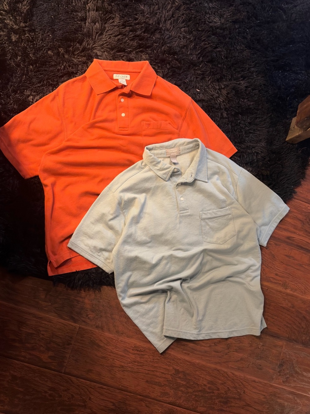 Orange and Light Blue Men’s Polo Shirts - Classic Short Sleeve